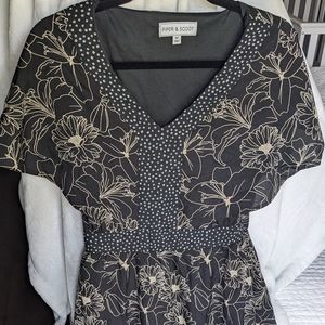 Piper & Scoot Floral Maxi Dress-- M, black floral print
